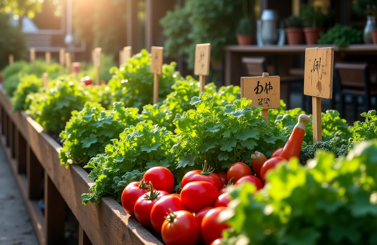 Huerto orgánico en restaurante