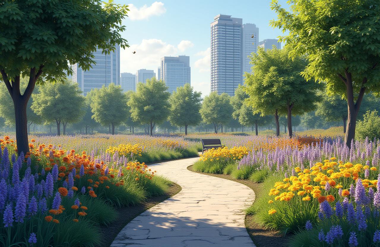 Parque urbano con jardines nativos